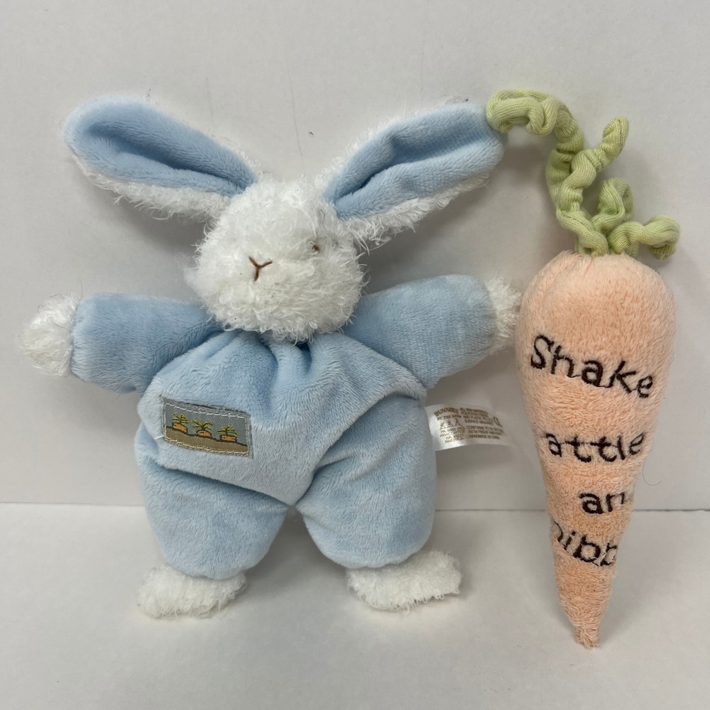Bunnies By The Bay Plush Rattle Sweet Hops Bunny Carrot Shake Nibble 5inch